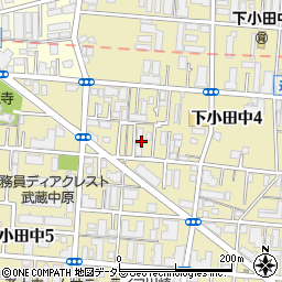 神奈川県川崎市中原区下小田中4丁目11周辺の地図