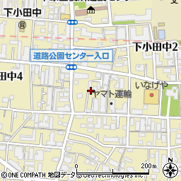 神奈川県川崎市中原区下小田中2丁目33周辺の地図