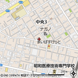 東京都大田区中央3丁目16-13周辺の地図