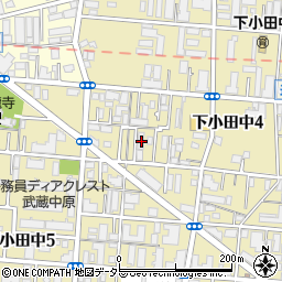 神奈川県川崎市中原区下小田中4丁目11-11周辺の地図