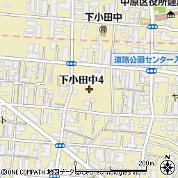 神奈川県川崎市中原区下小田中4丁目15周辺の地図