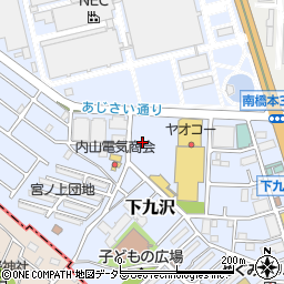 神奈川県相模原市中央区下九沢周辺の地図