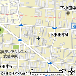 神奈川県川崎市中原区下小田中4丁目11-2周辺の地図