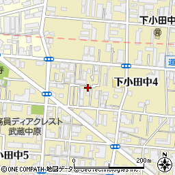 神奈川県川崎市中原区下小田中4丁目11-1周辺の地図