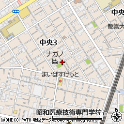 東京都大田区中央3丁目周辺の地図