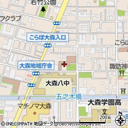 大田区役所心身障害者福祉施設　こども発達センターわかばの家分館周辺の地図