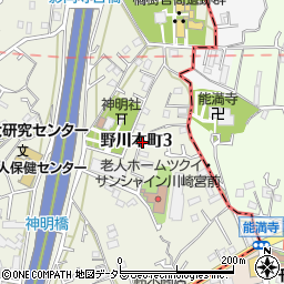 神奈川県川崎市宮前区野川本町周辺の地図