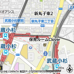 神奈川県川崎市中原区新丸子東周辺の地図