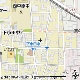 神奈川県川崎市中原区下小田中2丁目27周辺の地図