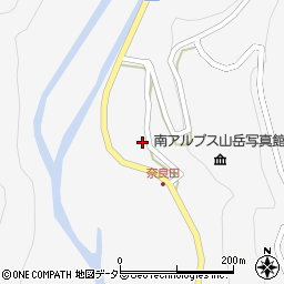 奈良田温泉周辺の地図