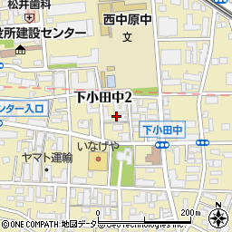 神奈川県川崎市中原区下小田中2丁目29周辺の地図