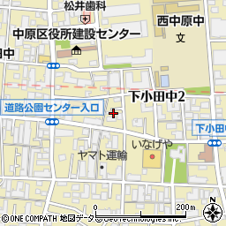 神奈川県川崎市中原区下小田中2丁目31周辺の地図