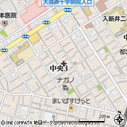 東京都大田区中央3丁目9-16周辺の地図