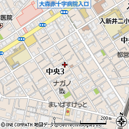 東京都大田区中央3丁目9-9周辺の地図
