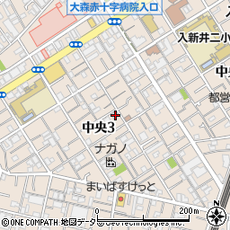 東京都大田区中央3丁目9-9周辺の地図