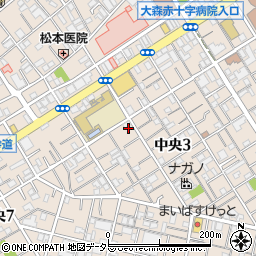 東京都大田区中央3丁目7-4周辺の地図