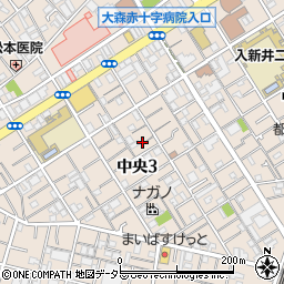 東京都大田区中央3丁目9周辺の地図