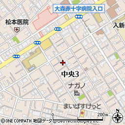 東京都大田区中央3丁目8-19周辺の地図