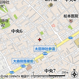 東京都大田区中央6丁目19-13周辺の地図