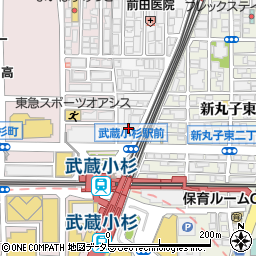 芝信用金庫武蔵小杉支店周辺の地図