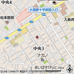 東京都大田区中央3丁目9-2周辺の地図