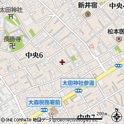 東京都大田区中央6丁目19周辺の地図
