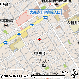 東京都大田区中央3丁目9-4周辺の地図