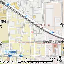 神奈川県川崎市中原区下小田中2丁目23周辺の地図