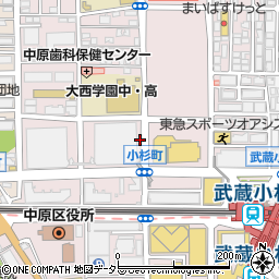 リパークパークシティ武蔵小杉ザ　ガーデンＥＡＳＴ駐車場周辺の地図