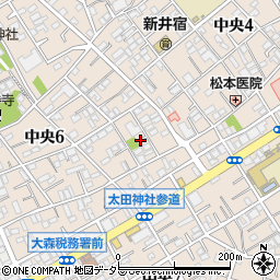 東京都大田区中央6丁目18-6周辺の地図