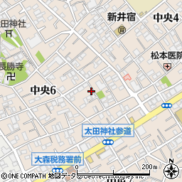 東京都大田区中央6丁目19-7周辺の地図