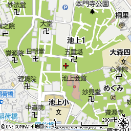東京都大田区池上1丁目周辺の地図