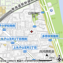 神奈川県川崎市中原区上丸子山王町周辺の地図