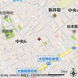 東京都大田区中央6丁目19-5周辺の地図