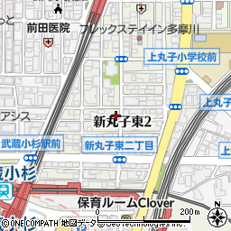 ファミリーマート新丸子駅東店周辺の地図