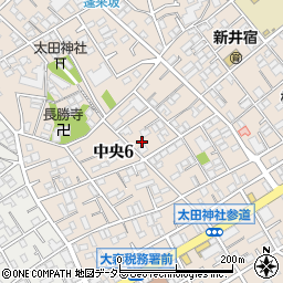東京都大田区中央6丁目周辺の地図