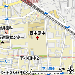 神奈川県川崎市中原区下小田中2丁目17周辺の地図
