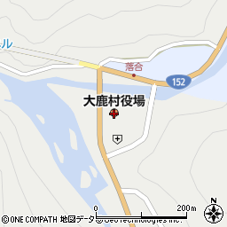 大鹿村　役場保健福祉課周辺の地図