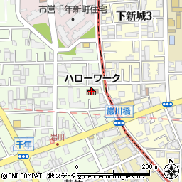 神奈川労働局　公共職業安定所・川崎北・新城庁舎周辺の地図