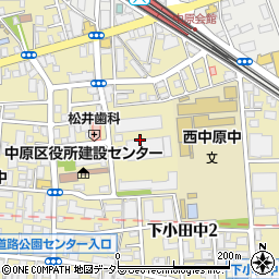 神奈川県川崎市中原区下小田中2丁目12周辺の地図