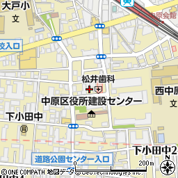 神奈川県川崎市中原区下小田中2丁目8周辺の地図