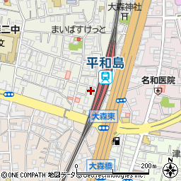 モスバーガー平和島駅前店周辺の地図