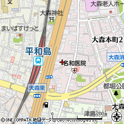 東京都大田区大森本町2丁目5周辺の地図