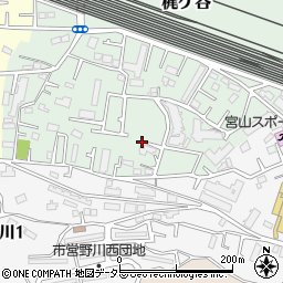 神奈川県川崎市宮前区梶ケ谷周辺の地図