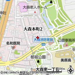 東京都大田区大森本町2丁目19周辺の地図