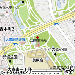 東京都大田区平和の森公園周辺の地図