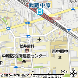 神奈川県川崎市中原区下小田中2丁目13周辺の地図