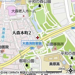 東京都大田区大森本町2丁目21周辺の地図