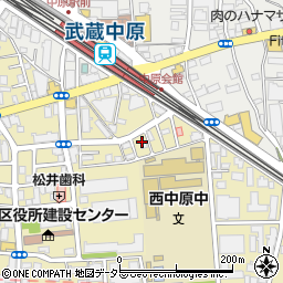 神奈川県川崎市中原区下小田中2丁目14周辺の地図