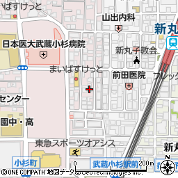 神奈川東部ヤクルト販売株式会社小杉中央センター周辺の地図